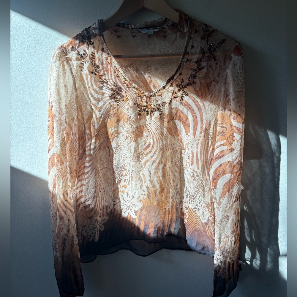 Ice Y2K Sheer Lightweight Flowy Sleeve Top